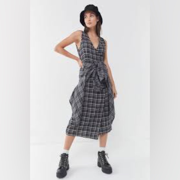URBAN OUTFITTERS Urban Renewal Flannel Wrap Dress (Burberry Plaid type Pattern) - Picture 3 of 6